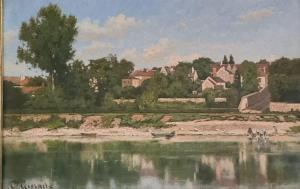 GEORGET Jean Charles 1833-1895,Lavandières à la rivière,Rossini FR 2023-10-05