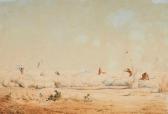 GEORGI Friedrich Otto,Landschaft mit Feldarbeitern bei Dongola in Südnub,1872,Lempertz 2019-05-18