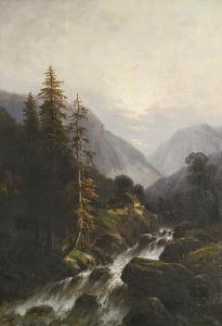 GEORGI Friedrich Otto 1819-1874,Wasserfall im Gebirge,Scheublein Art & Auktionen DE 2023-05-12