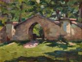 GERŻABKOWA RUMIŃSKA Natalia 1887-1980,Landscape with a gate to the parc,1917,Desa Unicum 2018-12-20