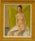 geraci lucian arthur 1923-2005,Nude Seated Before a Green Drape,Skinner US 2012-07-18