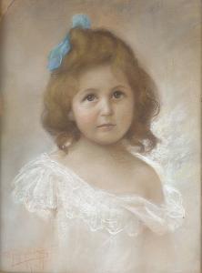 GERANIOTIS Dimitrios 1871-1966,girl with blue ribbon,1947,Sotheby's GB 2004-12-14