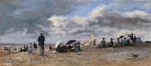 GERARD A,Strandvergnügen bei stürmischem Wetter,1880Um,Galerie Bassenge DE 2018-05-31