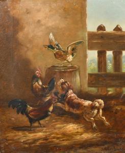 GERARD Lucien 1852-1935,scenes of dogs in a farmyard with ducks and chi,19th Century,John Nicholson 2024-01-24