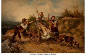 GERARD Theodore 1829-1902,The country children,1873,Heritage US 2023-12-07