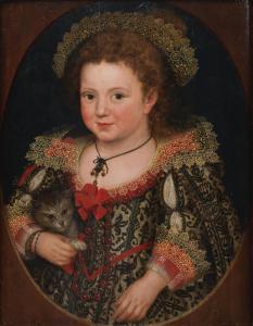 GERARDS Marcus II,Portrait of a girl, half-length, in an embroidered,1616,Bonhams 2023-07-05