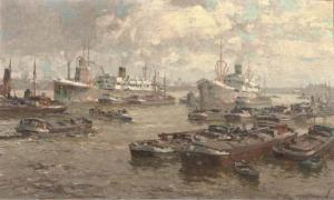 GERARDUS JACOBUS DELFGAAUW 1879-1947,Shipping in Rotterdam harbour,Christie's GB 2006-09-19