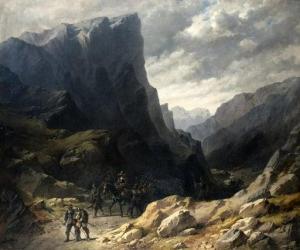 GERASCH August 1822-1908,Military troup on the way through the Alps,Peter Karbstein DE 2020-11-07