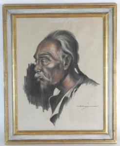 GERASIM Nimetullah 1904-1986,A pair of portraits of elderly Chinese gentleman,Halls GB 2016-06-22