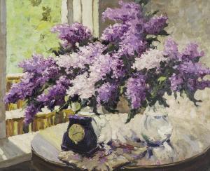 Gerasimov Vasilevic Serghei 1885-1964,Still life with lilacs,1909,Sovcom RU 2023-11-23