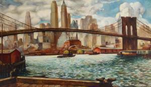 GERBINO Rosario Urbino 1900-1972,Brooklyn Bridge,1943,Bonhams GB 2023-08-02