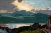 GERE Charles March 1869-1957,Cader Idris over the Estuary and Old Wooden Bridge,Mallams 2020-06-25