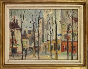 GERMAIN JACOB Jean 1900-1972,Place arborée à Paris,Monsantic BE 2021-12-05