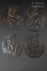 GERMAIN Jean Baptiste,satyres et faunesses jouant avec des putti,1868,Gros-Delettrez 2024-02-15