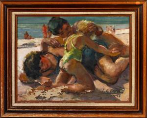 GERMAIN L,Enfants sur la plage d'Aix,1948,Coutau-Begarie FR 2024-04-04