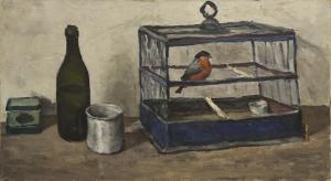 GERMAN PAVLOVICH EGOSHIN 1931-2009,Still-life with cage,1959,Russian Seasons RU 2012-11-23