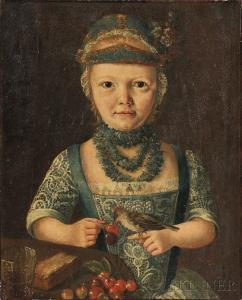 GERMAN SCHOOL,Interior Half-length Portrait of a Young Girl Feed,Skinner US 2015-05-29