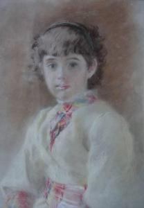 GERMAN SCHOOL,Kleines Mädchen im weißen Kleid mit Blick zum Betrachter,Zeller DE 2009-04-16