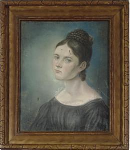 GERMAN SCHOOL,Portrait of a lady with a blue droplet earring,Christie's GB 2008-01-15