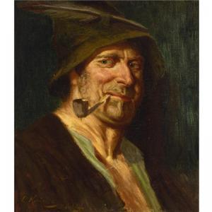 GERMAN SCHOOL,PORTRAIT OF A MAN WITH A HAT SMOKING A PIPE,Sotheby's GB 2007-09-17