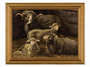 GERMAN SCHOOL,Stable Scene With Sheep,1900,Auctionata DE 2015-07-21