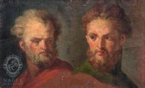 GERMAN SCHOOL (XVIII),Study of the Heads of Two Bearded Men,Nagel DE 2008-12-03