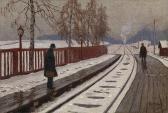 GERMASEV Michail Markianovic,Winter Street Scene and On the Platform,MacDougall's 2014-11-26