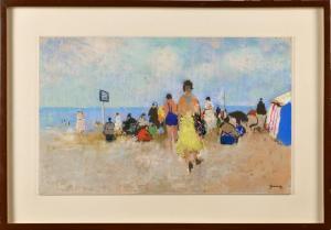 GERNEZ Paul Elie 1888-1948,La plage de Deauville,Osenat FR 2024-03-24