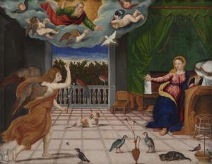 GEROLAMO DA SANTA CROCE di Francesco 1516-1584,The Annunciation,Dallas Auction US 2017-05-23