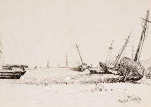 GERRESHEIM Anna 1852-1921,Boote am Strand,1877,Ahrenshoop DE 2023-12-30