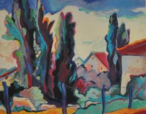 GERRY BAPTIST 1935,Landscape with Trees,Halls GB 2020-07-15