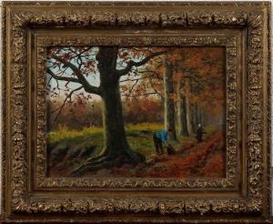 GERSTENAUER J.G,Wood Gatherers in forest,1900,Twents Veilinghuis NL 2013-01-05