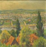 GERTRUD Geissler Haserick 1875,Blick von Anhöhe auf Kleinstadt an einem,1922,Reiner Dannenberg 2007-12-07