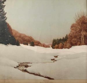 GESEMANN Heinrich,Wintersonne flaches Tal mit tief verschneiten Wies,20th century,Mehlis 2019-11-21