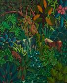 GESLIN Jacques 1945,Jungle Scene with Cow and Horse,Skinner US 2023-05-02
