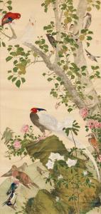 GESSHO Cho,a variety of birds and plants including pheasant,19th century,Bonhams 2018-11-08