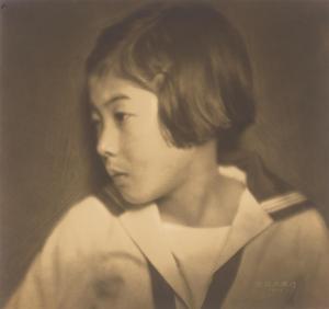 gesshu Ogawa 1891-1967,Mädchen in Schuluniform,1928,Villa Grisebach DE 2021-06-09