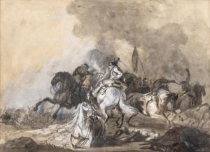 GESSNER Johann Conrad 1764-1826,Reiterschlacht im Pulverdampf,Nagel DE 2019-02-27