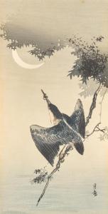 GESSO Yoshimoto 1871-1946,Kingfisher and crescent moon,Sotheby's GB 2023-09-11