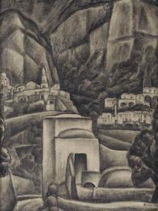 GESTEL Leo 1881-1941,A view of Positano, Italy,1924,Christie's GB 2016-12-13