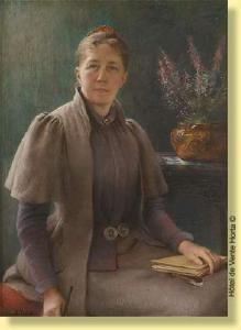 GEVERS Helene 1848-1932,Elégante au livre,Horta BE 2007-12-03