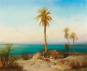 GEYER Alexius 1816-1883,Resting travellers on the coast,Palais Dorotheum AT 2017-10-19