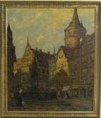GEYER Fritz 1875-1947,Kitzingen - Marktplatz in derAbendsonne,Johann Sebok DE 2008-10-11