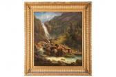 GEYER Georg 1823-1912,MOUNTAIN LANDSCAPE WITH WATERFALL AND HUT,Babuino IT 2015-07-07