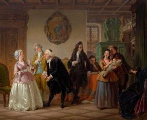 GEYER Johann 1807-1875,Opening the Last Will and Testament,Galerie Koller CH 2019-03-29
