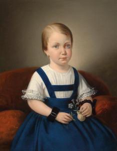 GEYLING Franz 1803-1875,Portrait of a Girl in a Blue Dress,1854,Palais Dorotheum AT 2014-09-18