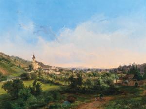 GEYLING Karl Michael 1814-1880,A View of the Churches of Kalksburg and Rodaun,1842,Palais Dorotheum 2021-11-09