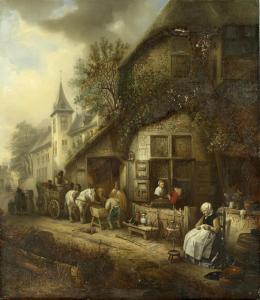 GEYS H,A street scene,Bonhams GB 2016-12-07