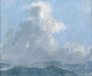 GFELLER Werner 1895-1985,Emmentaler Landschaft mit Kumuluswolke,1966,Dobiaschofsky CH 2008-11-12