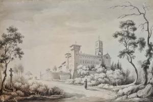 GHERARDI Giuseppe 1788-1884,Badia din Paspignana,Rossini FR 2022-11-09